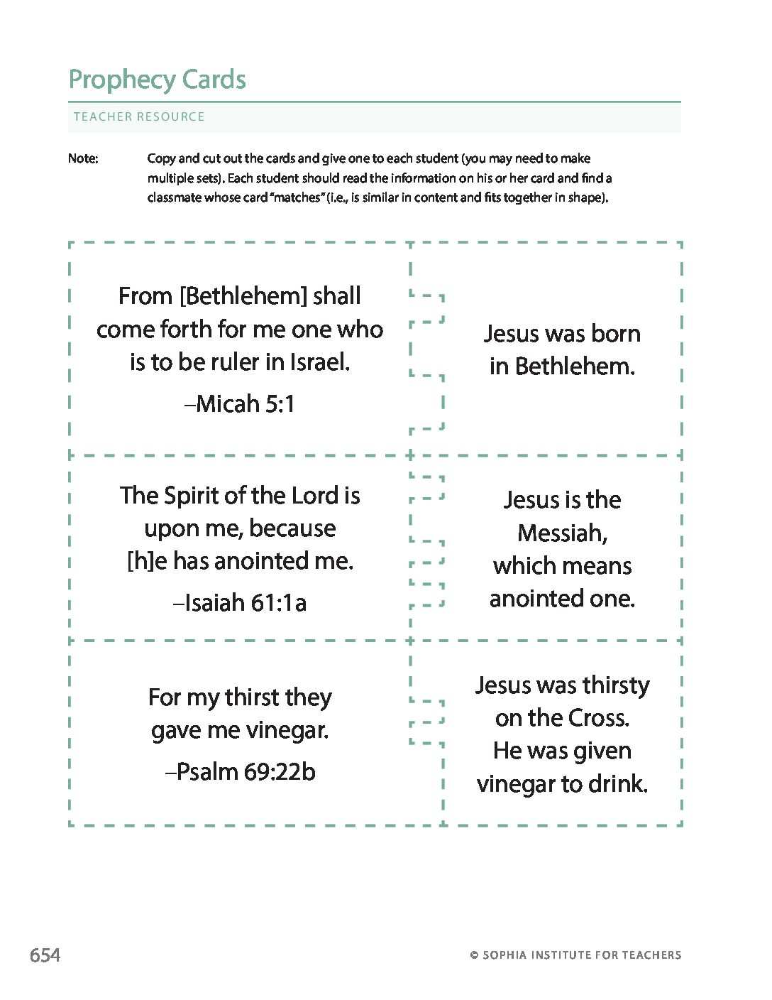 Prophecy Cards | GR1 - Sophia Teachers