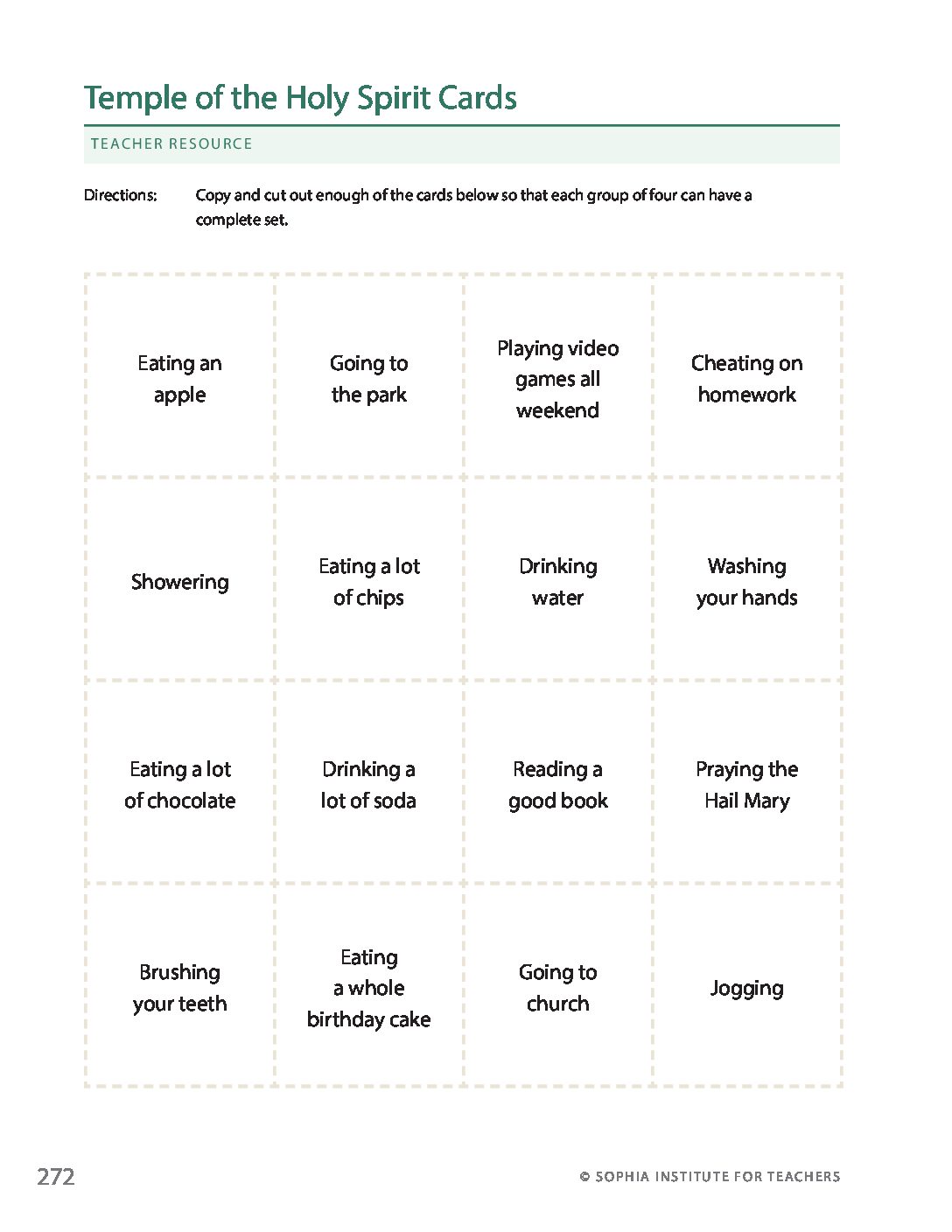 Temple of the Holy Spirit Cards | Gr3 - Sophia Teachers