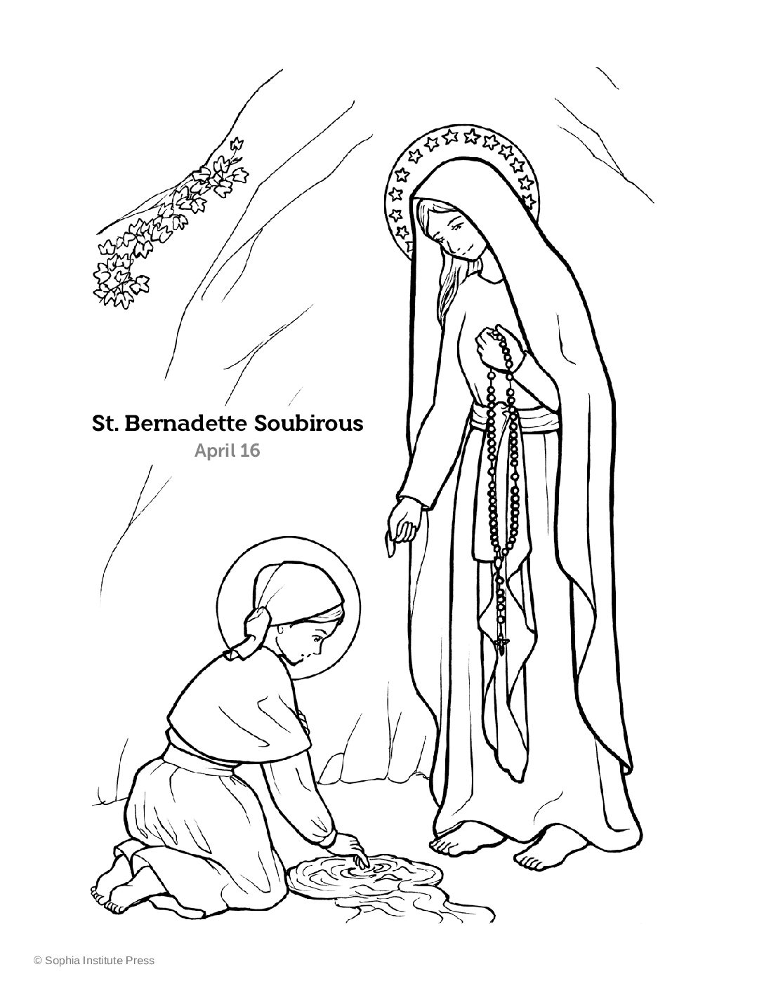 Free Bernadette Soubirous Colouring Sheet Colouring S - vrogue.co