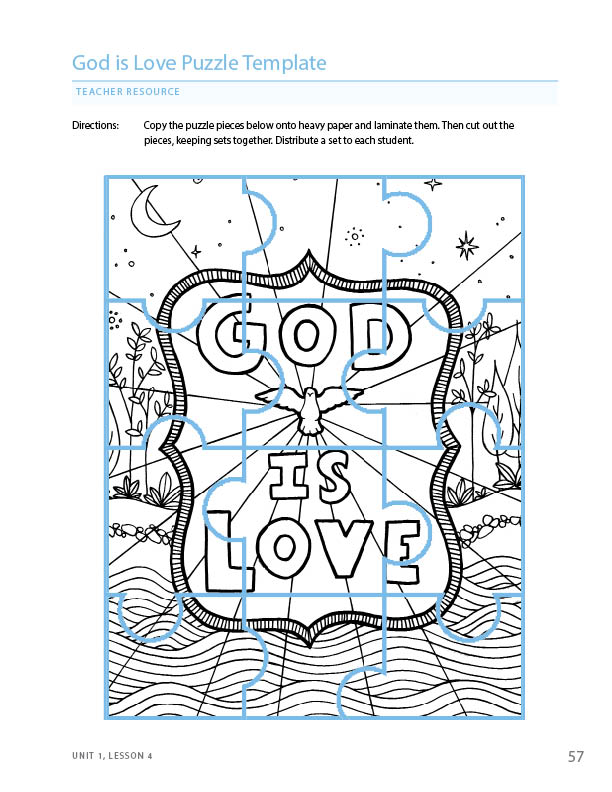 God Is Love Puzzle Template | GrKU1L4 - Sophia Teachers