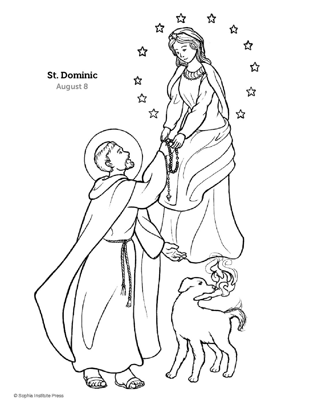 St. Dominic Story and Coloring Page - Sophia Teachers