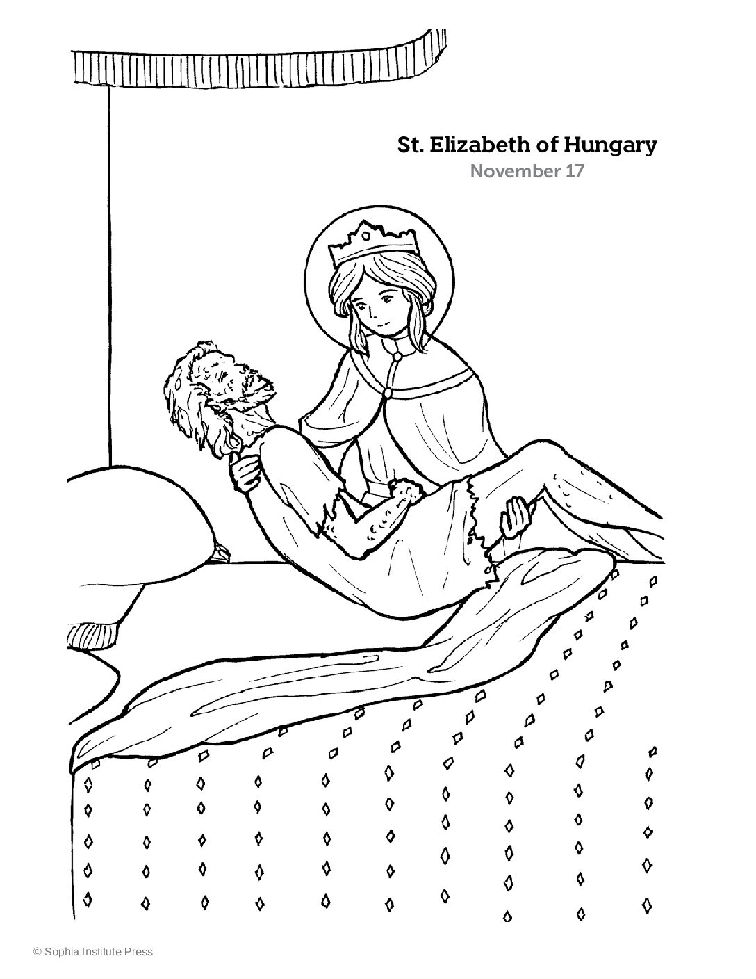 St. Elizabeth of Hungary Story and Coloring Page - Sophia Teachers