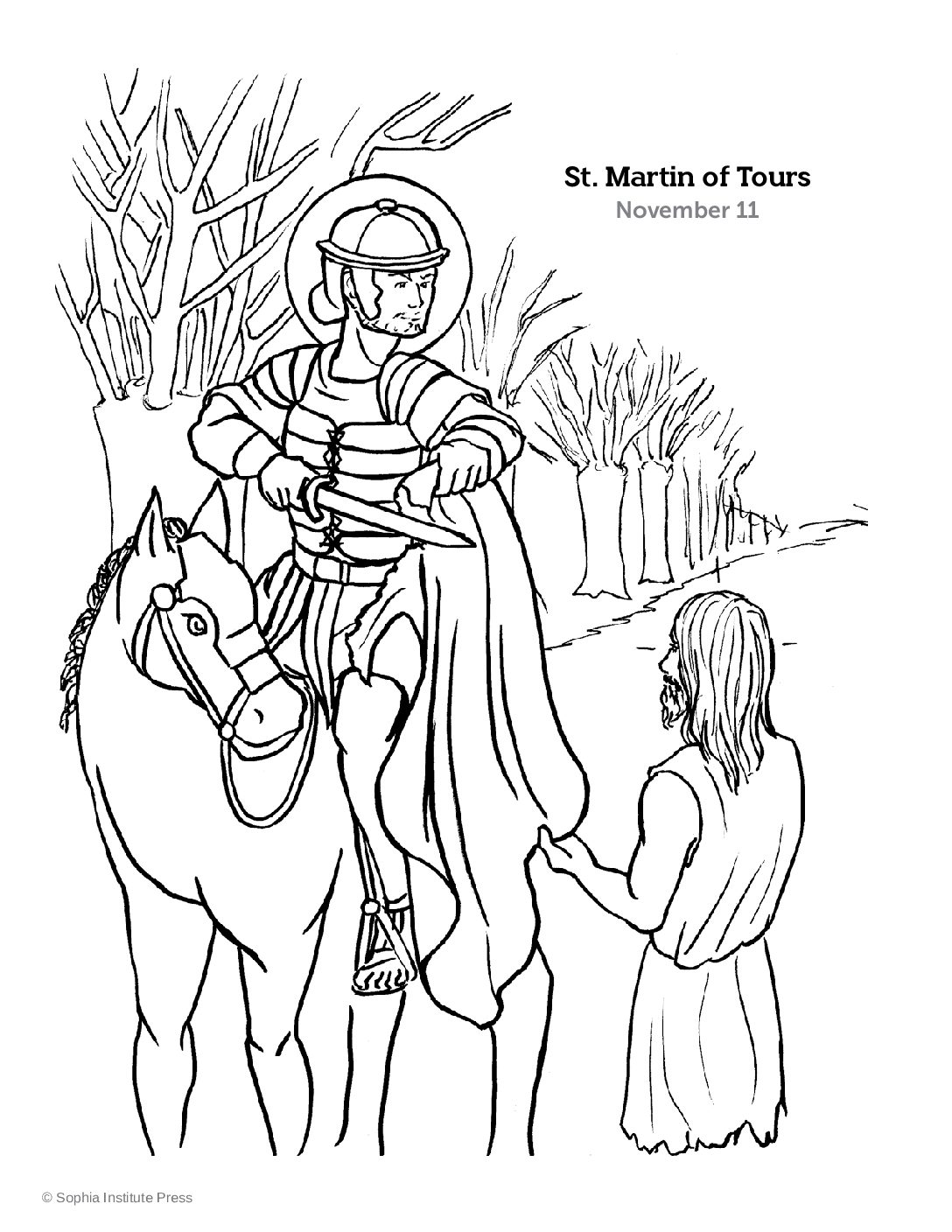 St. Martin de Tours Story and Coloring Page - Sophia Teachers