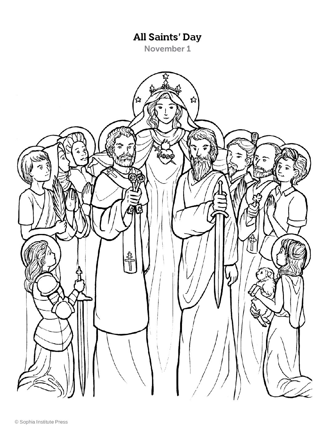All Saints’ Story and Coloring Page Sophia Teachers
