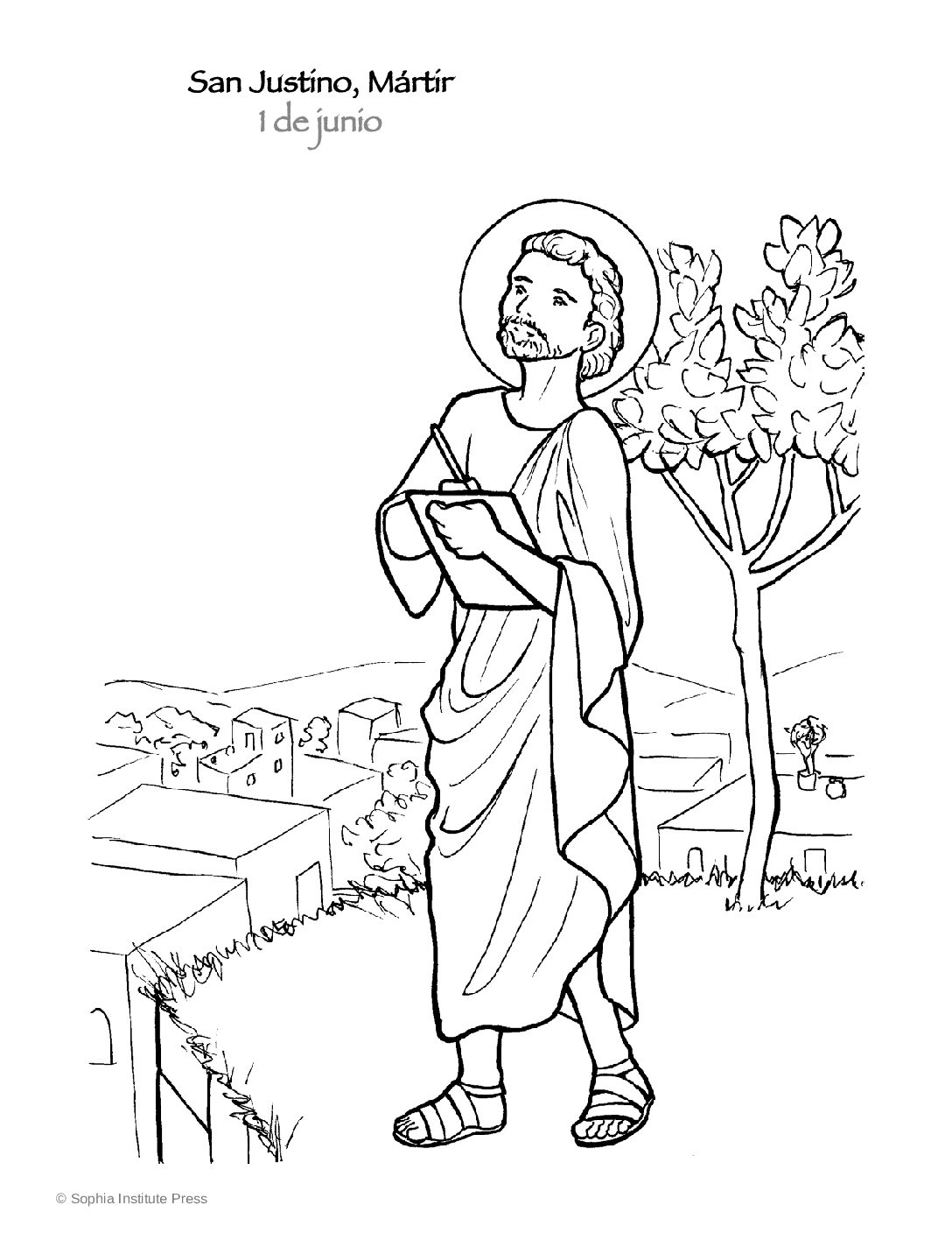 San Justino Mártir - historia y página para colorear - Sophia Teachers