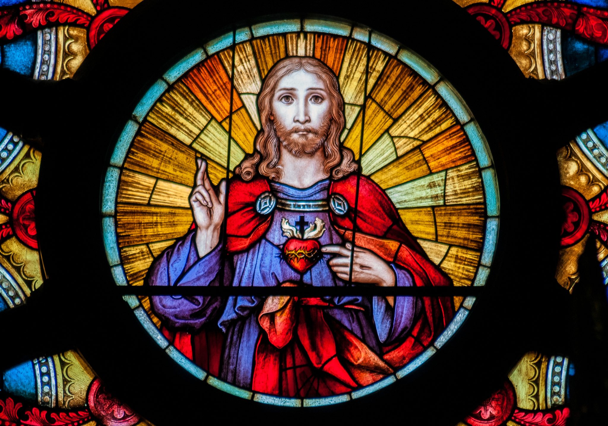 Secular Window Sacred Heart of Jesus - Glass Window | 2Gr1 - Sophia Teachers